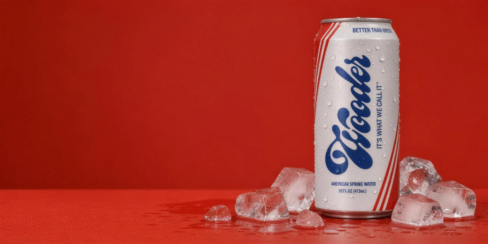 Wooder American Spring Water can on ice